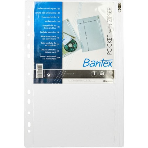 KOSZULKI Z SUWAKIEM BANTEX A4/140µm GROSZKOWE (10) Bantex KOSZULKI Z SUWAKIEM BANTEX A4/140µm GROSZKOWE (10) Bantex