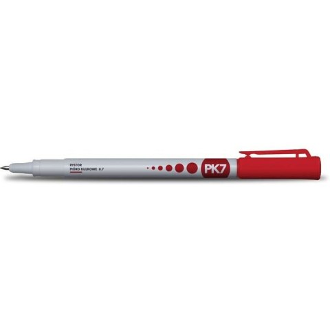 PIÓRO KULKOWE RYSTOR PK7 0.7mm CZERWONE Rystor