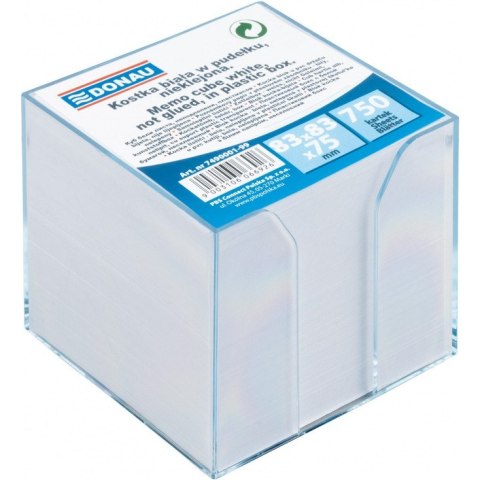 Kostka papierowa w pojemniku Donau 92x92x82mm nieklejona biała Donau Kostka papierowa w pojemniku Donau 92x92x82mm nieklejona biała Donau