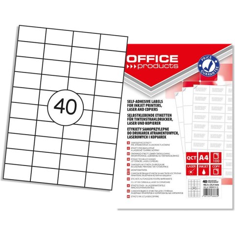 Etykiety Office Products A4 48.5x25.4mm białe (100) Office Products Etykiety Office Products A4 48.5x25.4mm białe (100) Office Products