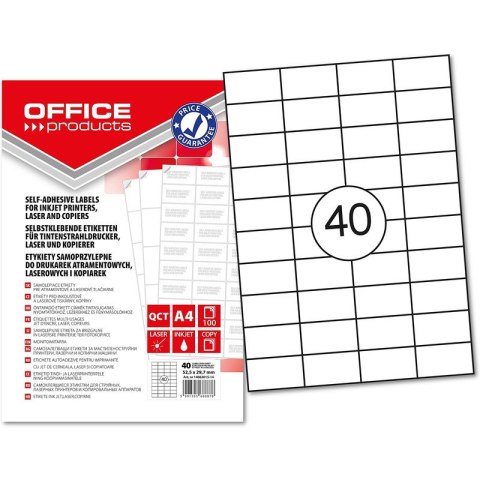 Etykiety Office Products A4 52.5x29.7mm białe (100) Office Products Etykiety Office Products A4 52.5x29.7mm białe (100) Office Products