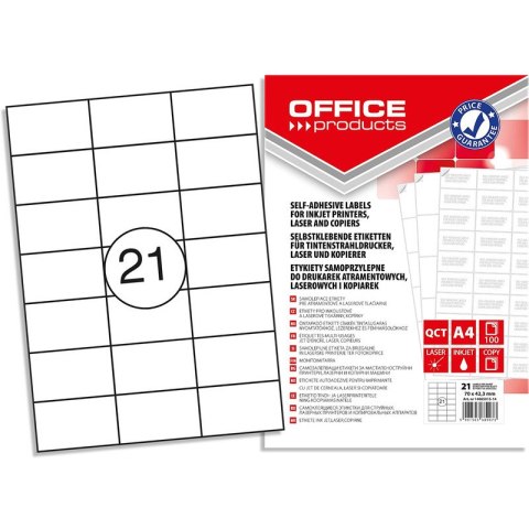 Etykiety Office Products A4 70x42.3mm białe (100) Office Products Etykiety Office Products A4 70x42.3mm białe (100) Office Products