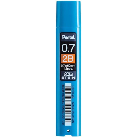 Grafity do ołówków Pentel Ain Stein 0.7mm 2B (12) Pentel Grafity do ołówków Pentel Ain Stein 0.7mm 2B (12) Pentel