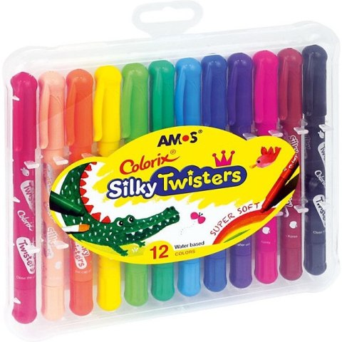 Kredki wykręcane Amos Silky Twisters 12 kolorów Amos Kredki wykręcane Amos Silky Twisters 12 kolorów Amos