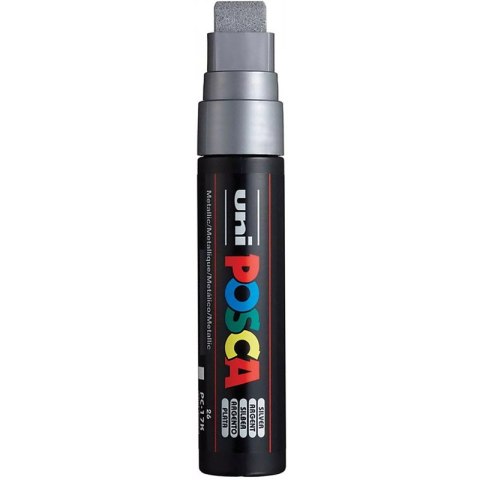 Marker z farbą plakatową Uni POSCA PC-17K 15mm srebrny Uni Marker z farbą plakatową Uni POSCA PC-17K 15mm srebrny Uni