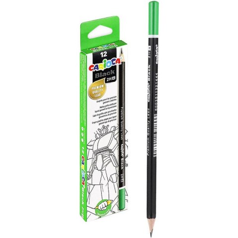 Ołówki techniczne Carioca 2H czarne (12) CARIOCA Ołówki techniczne Carioca 2H czarne (12) CARIOCA