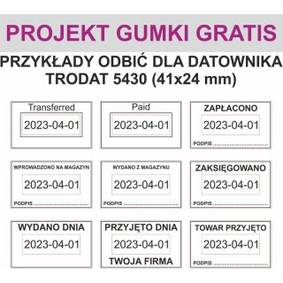 DATOWNIK TRODAT 5430 ISO 4 MM 41X24 MM WKŁADKA MIX Trodat