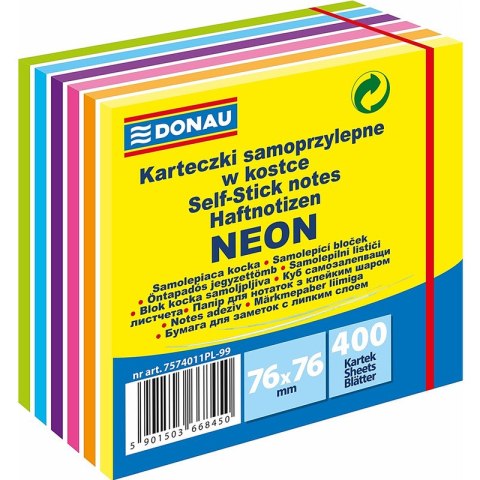 Karteczki Donau 76x76mm neon mix kolorów (400) Donau Karteczki Donau 76x76mm neon mix kolorów (400) Donau