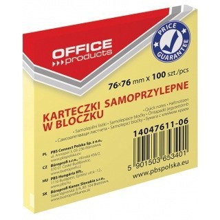 Karteczki Office Products 76x76mm żółte (100) Office Products Karteczki Office Products 76x76mm żółte (100) Office Products